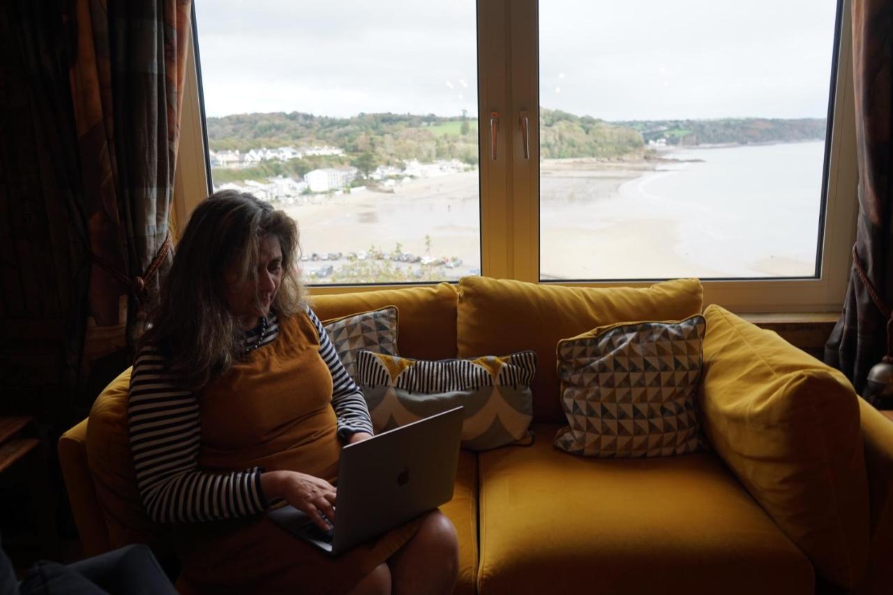 Beach House With Sea Views Over Saundersfoot Bay Exteriör bild